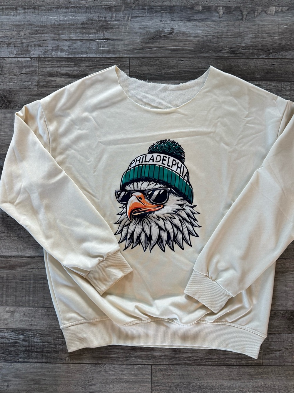 Philadelphia Eagles Graphic Crewneck Sweatshirt - Cream